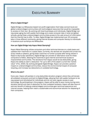 Kapco Cares - Computer Donation Proposal | PDF