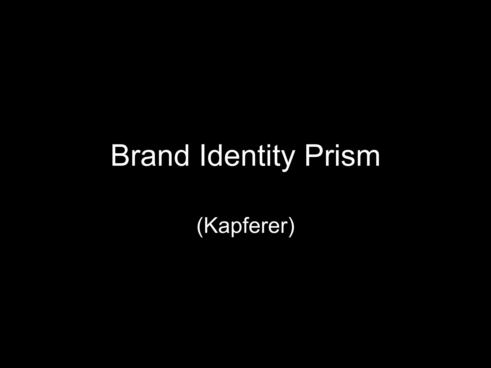 Brand Identity Prism (Kapferer)