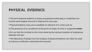 Evidences in Forensic Science (Physical) | PPTX