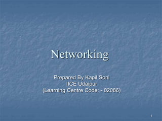 Prepared By Kapil Soni 
IICE Udaipur 
(Learning Centre Code: - 02086) 
1 
Networking 
 