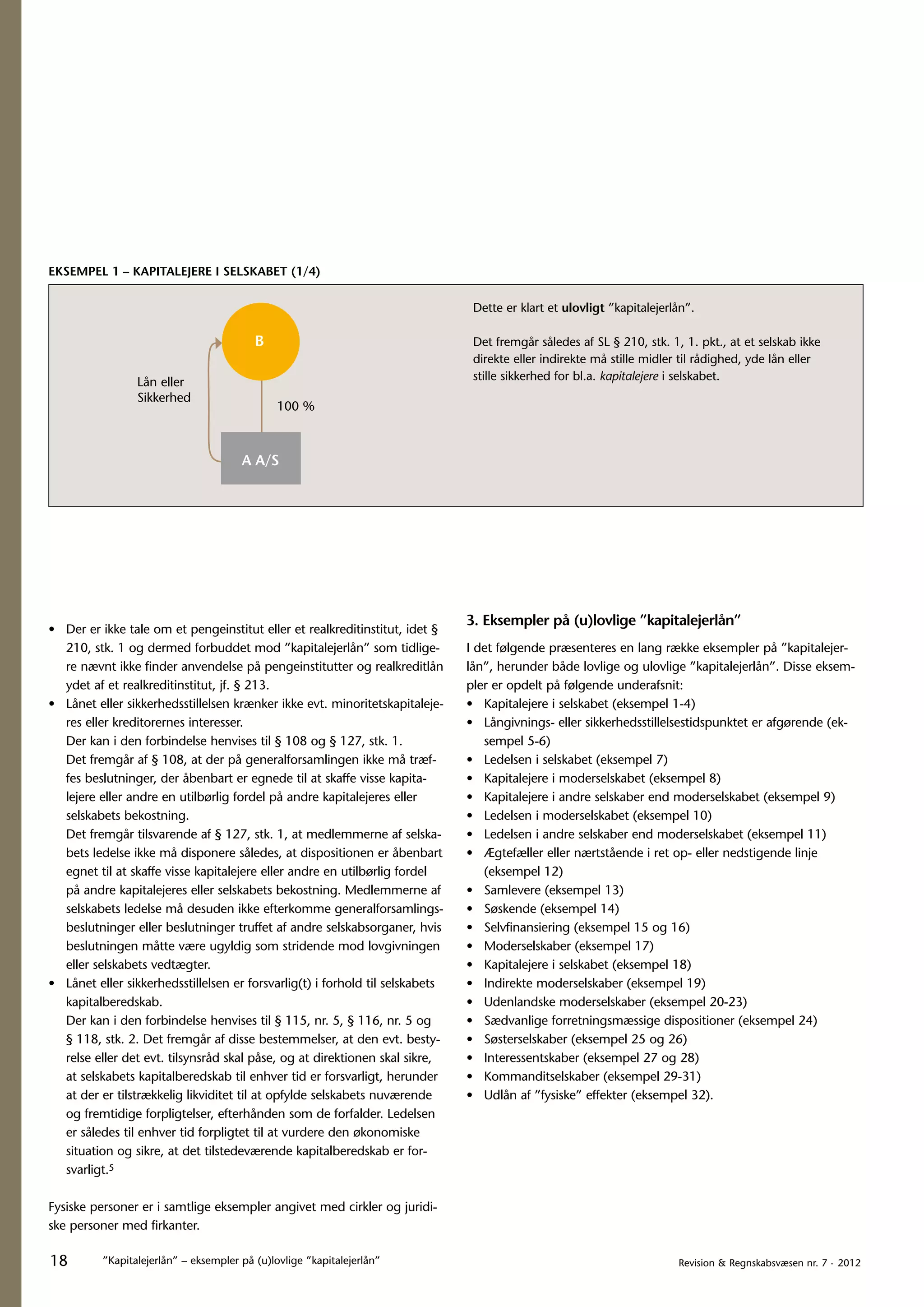 ”Kapitalejerlån” – eksempler på (u)lovlige ”kapitalejerlån” | PDF