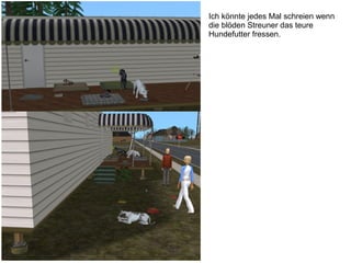 Ich könnte jedes Mal schreien wenn
die blöden Streuner das teure
Hundefutter fressen.
 