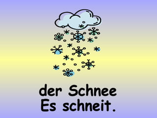 der Schnee Es schneit. 