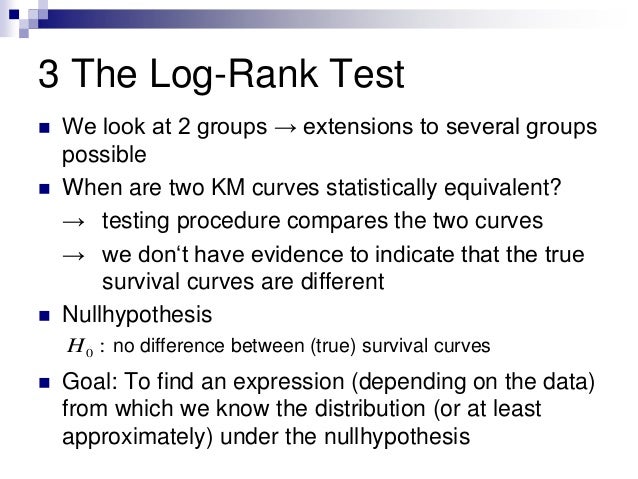 kaplan meier survival curves and the log rank test