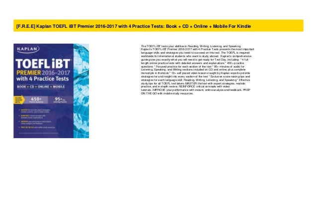 toefl ibt practice test book