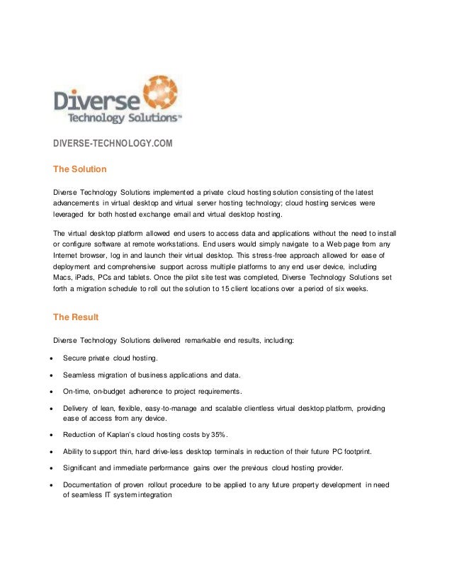 Kaplan Development Group Case Study Cloud Computing Solution