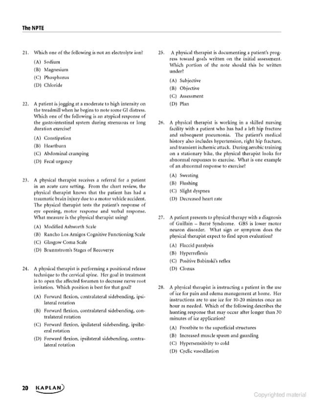 kaplan national physical therapy exam by bethany chapman mary fratia pals written exam answer sheet