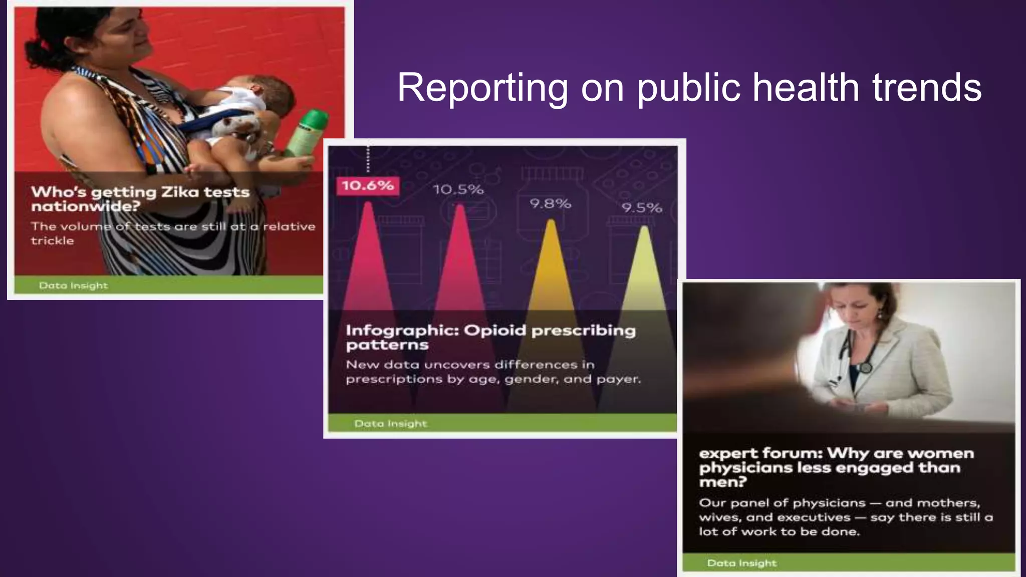 Reporting on public health trends
 