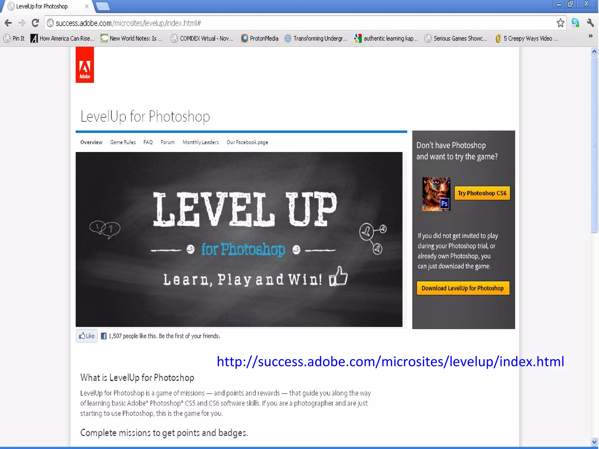 http://success.adobe.com/microsites/levelup/index.html
 