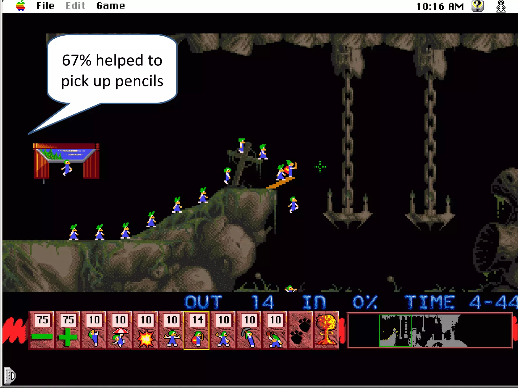 67% helped to
pick up pencils
 