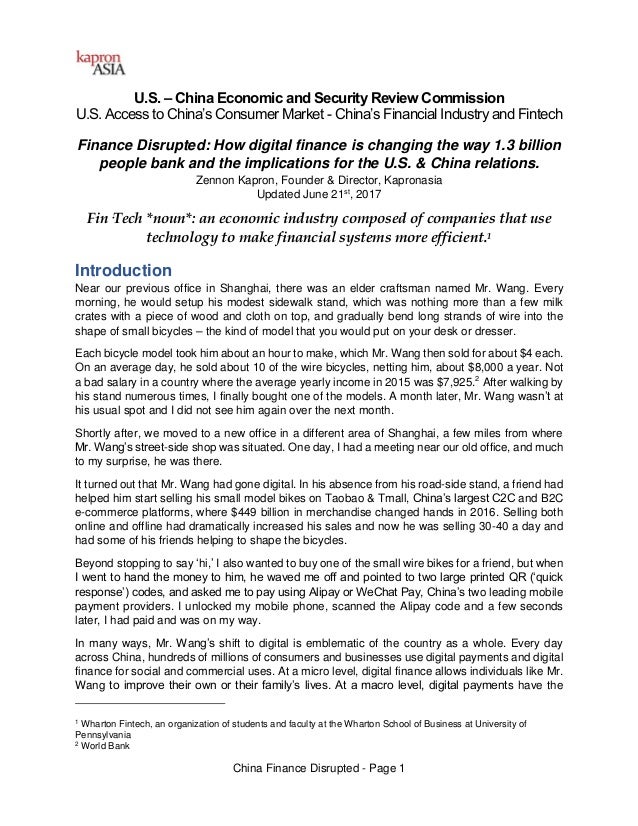 Us Access To China S Consumer Markets Digital Finance
