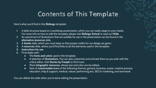 Contents of This Template
Here’s what you’ll find in this Slidesgo template:
1. A slide structure based on a workshop pres...