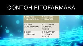 CONTOH FITOFARMAKA
 
