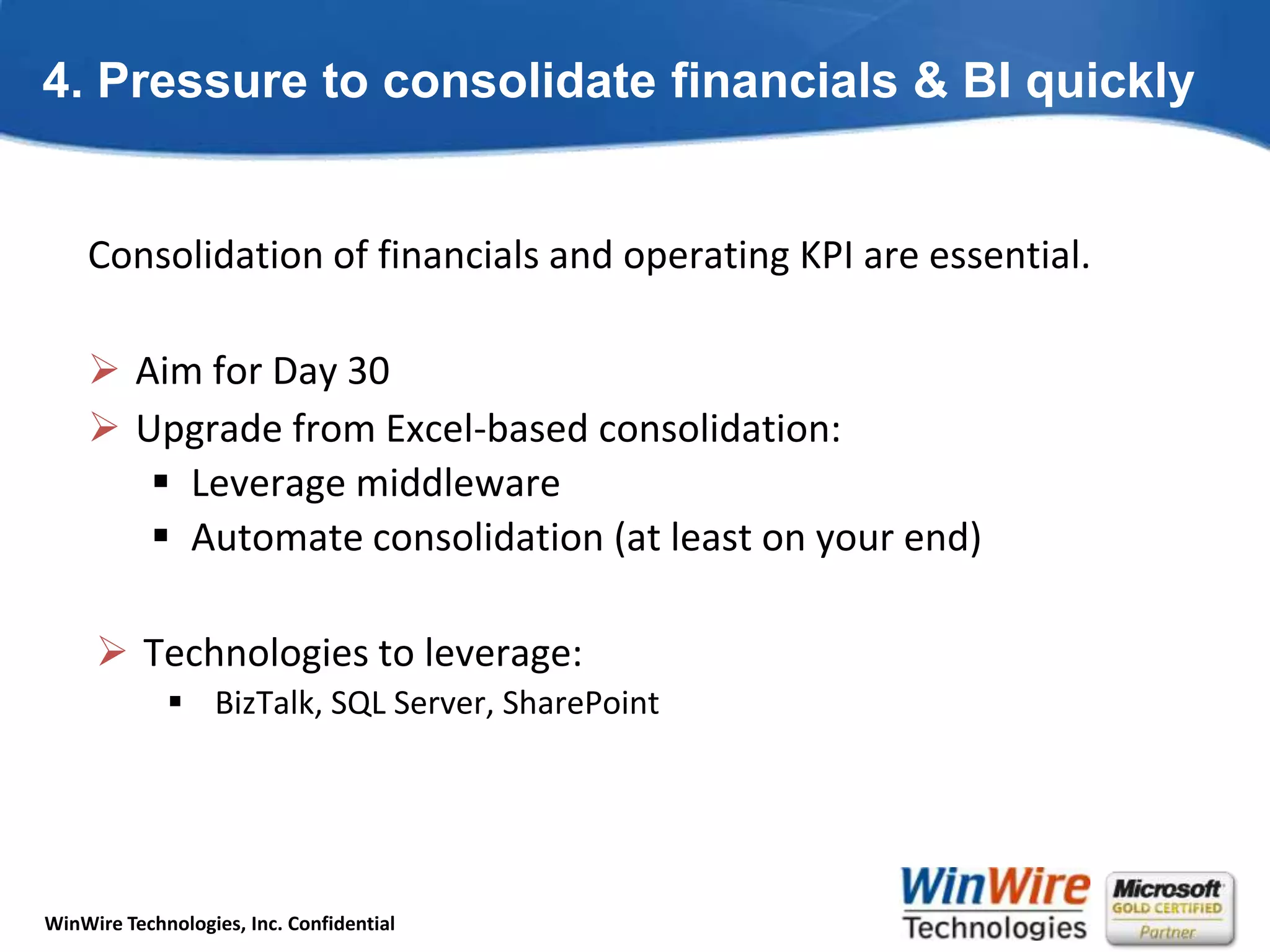 2. Acquisitions are often behind on IT investmentsBusinesses being sold tend not to invest much in IT!Be ready to upgrade servers right away