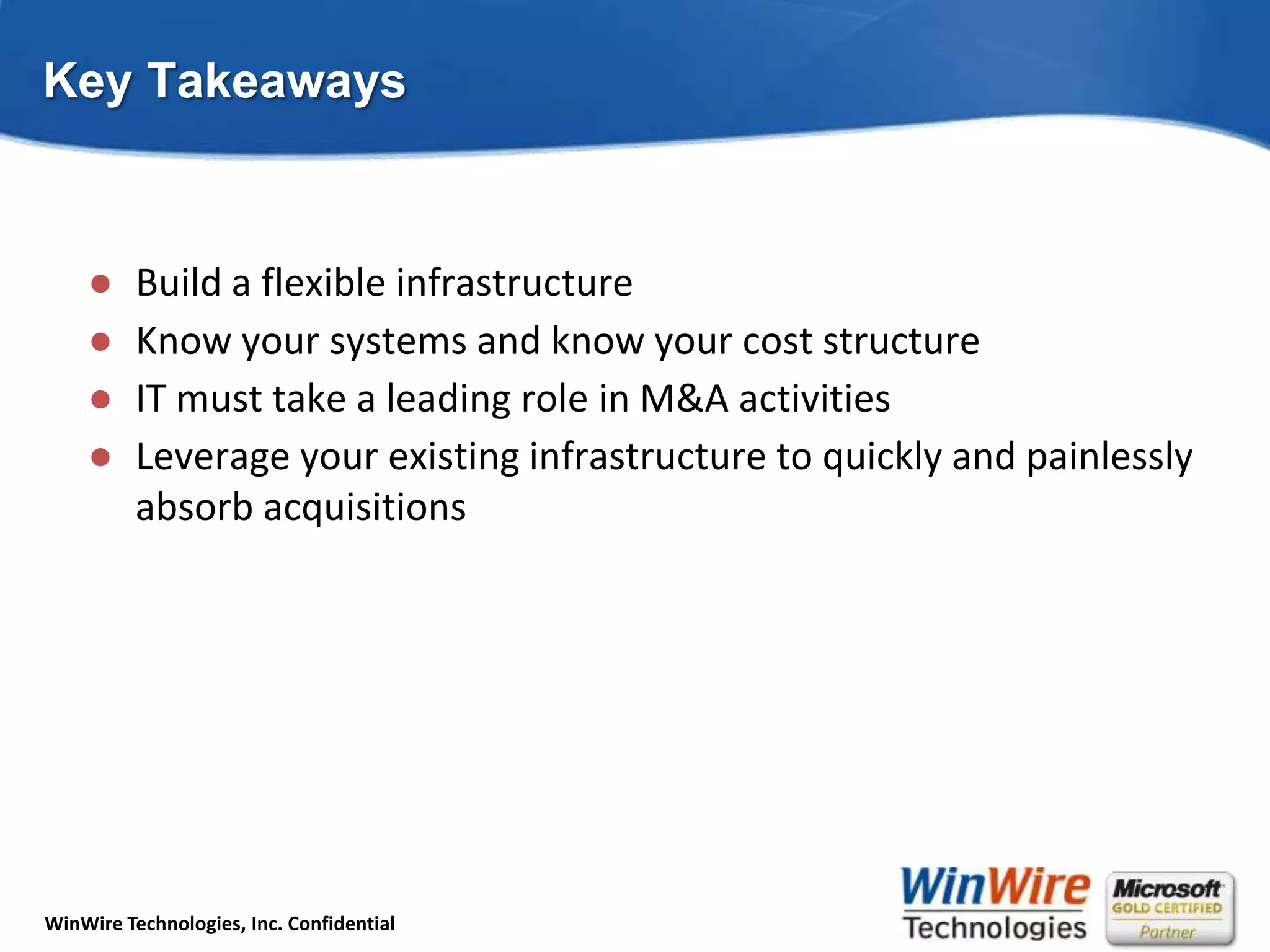 Technologies to leverage: