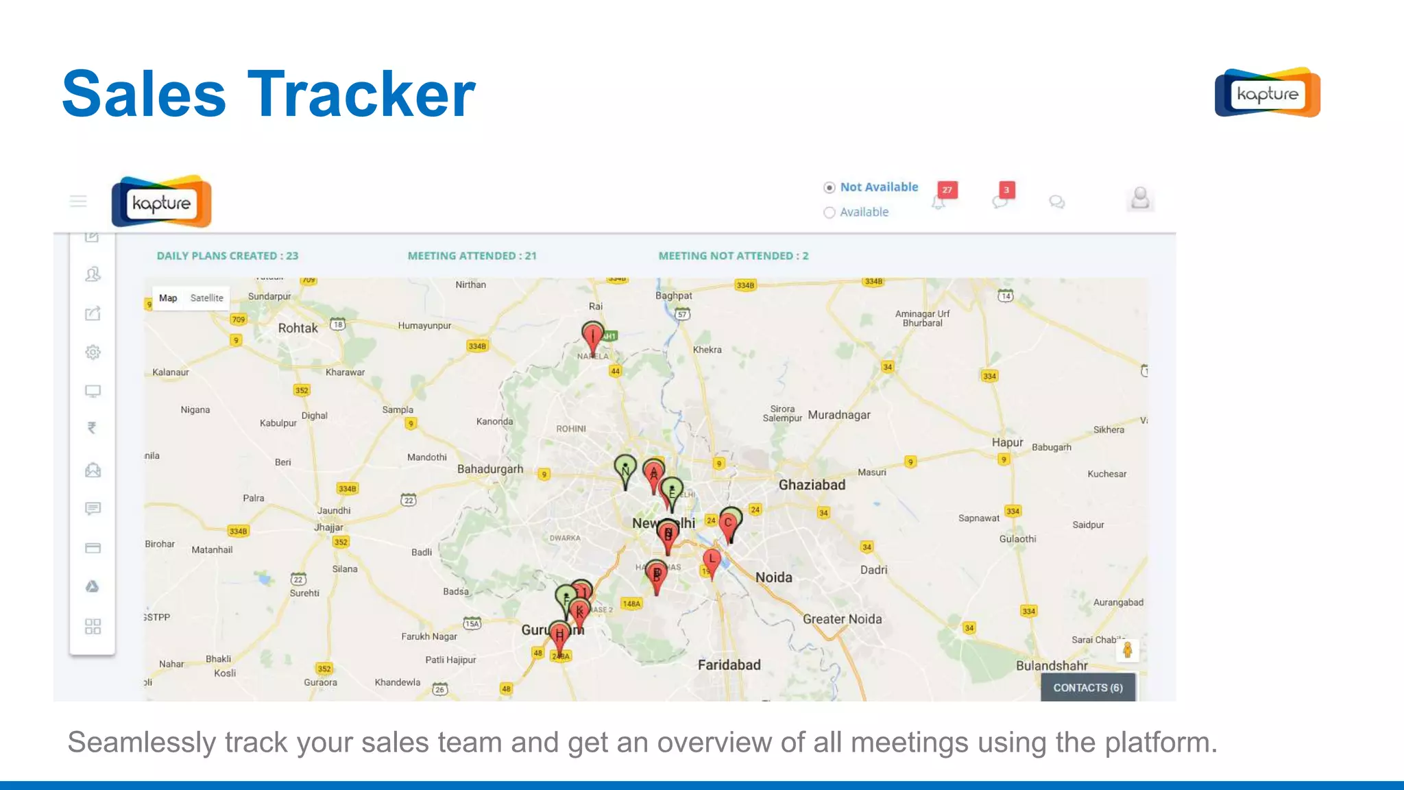 Sales Tracker
Seamlessly track your sales team and get an overview of all meetings using the platform.
 