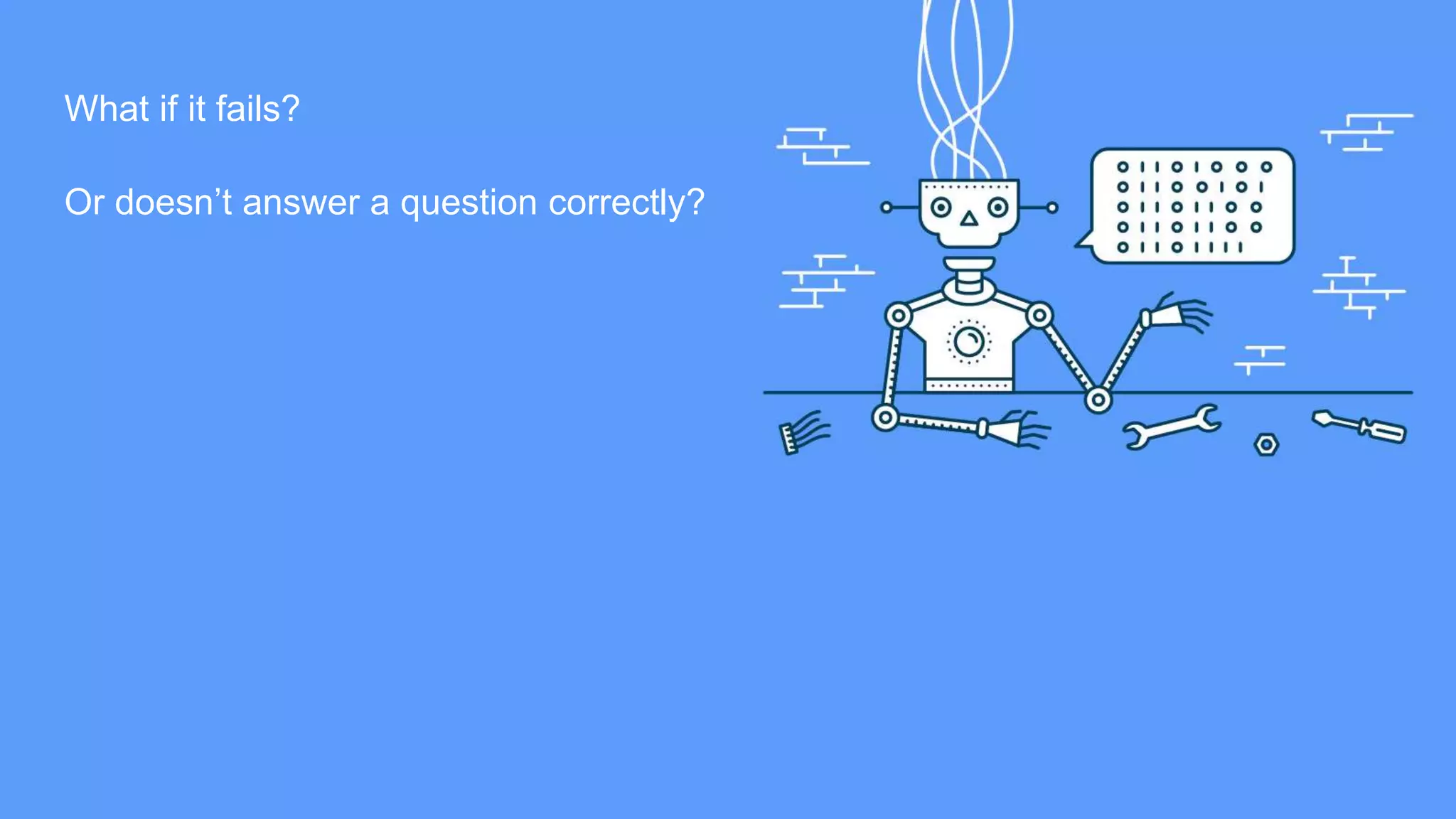 What if it fails?
Or doesn’t answer a question correctly?
 