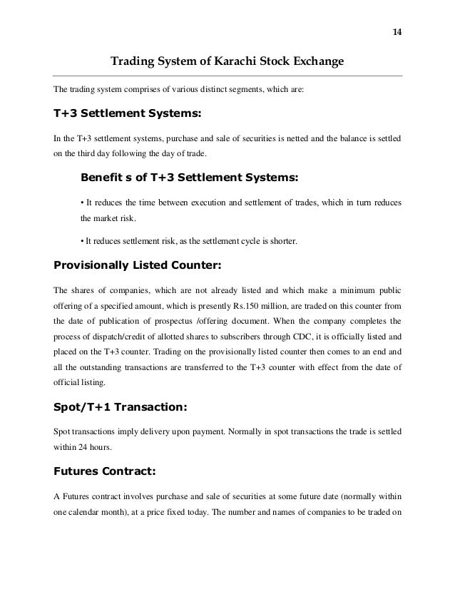 Trading system of karachi stock exchange