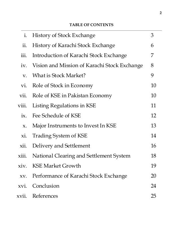 Karachi stock exchange