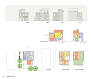 South                 East            North                            West
                                  South                     East                     North                        W




                                          Section A                      Section B
                                                          Section A                             Section B


                       A
                                   A




                              B
                                                      B




                                           Site Plan            First Floor Plan     Second Floor Plan
                                                           Site Plan                   First Floor Plan     Second F




9   advanced studio
 