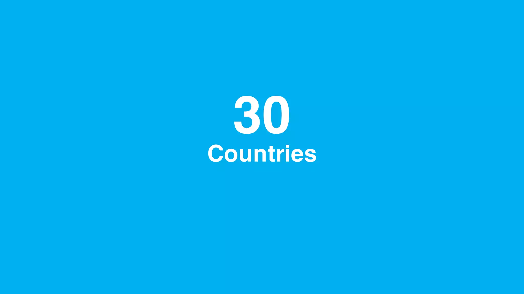 30
Countries
 
