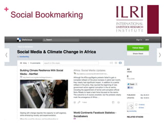 Social media, research and development: 10 weeks as a KMIS intern at ILRI