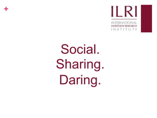 Social media, research and development: 10 weeks as a KMIS intern at ILRI