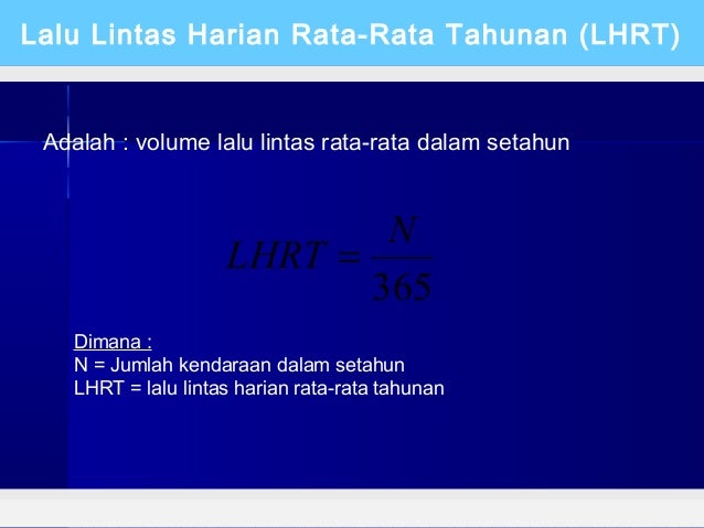 Karakteristik arus lalu lintas