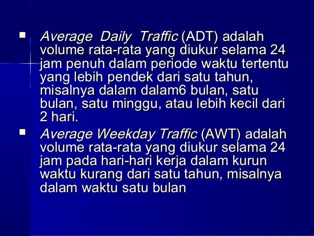 Karakteristik arus lalu lintas