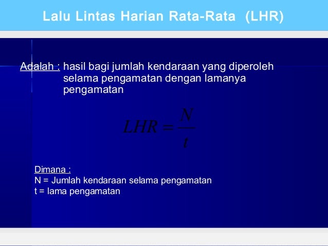 Karakteristik arus lalu lintas
