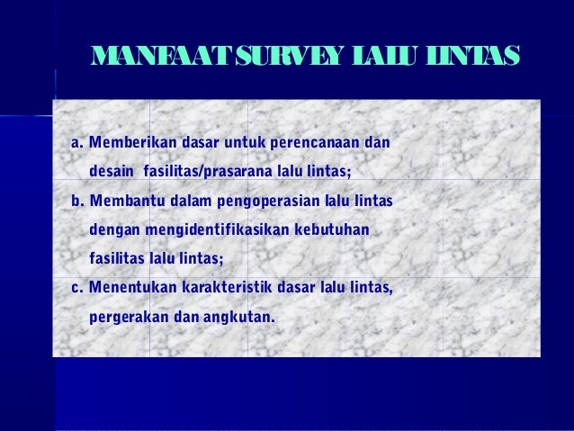 Karakteristik arus lalu lintas