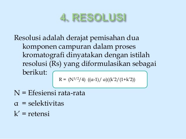 Karakteristik Kromatografi