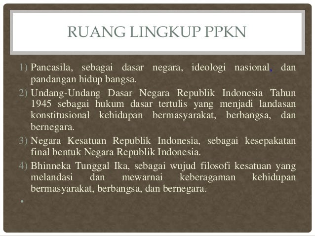 Karakteristik Mata Pelajaran Ppkn