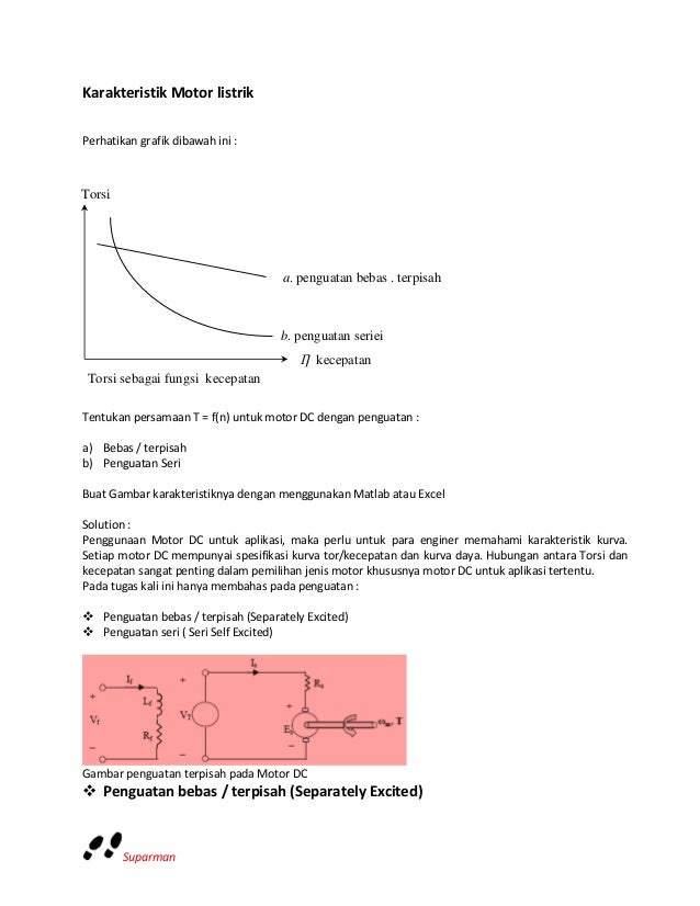 Karakteristik motor listrik Karakteristik motor listrik