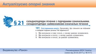 Видавництво «Ранок» Рекомендовано МОН України
(наказ від 20.03.2017 р. № 417)
Актуалізуємо опорні знання
 