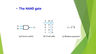 8
• The NAND gate
 