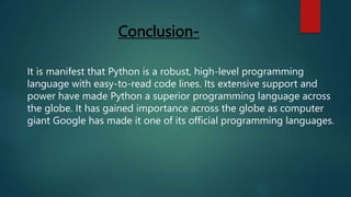 Phython presentation | PPTX