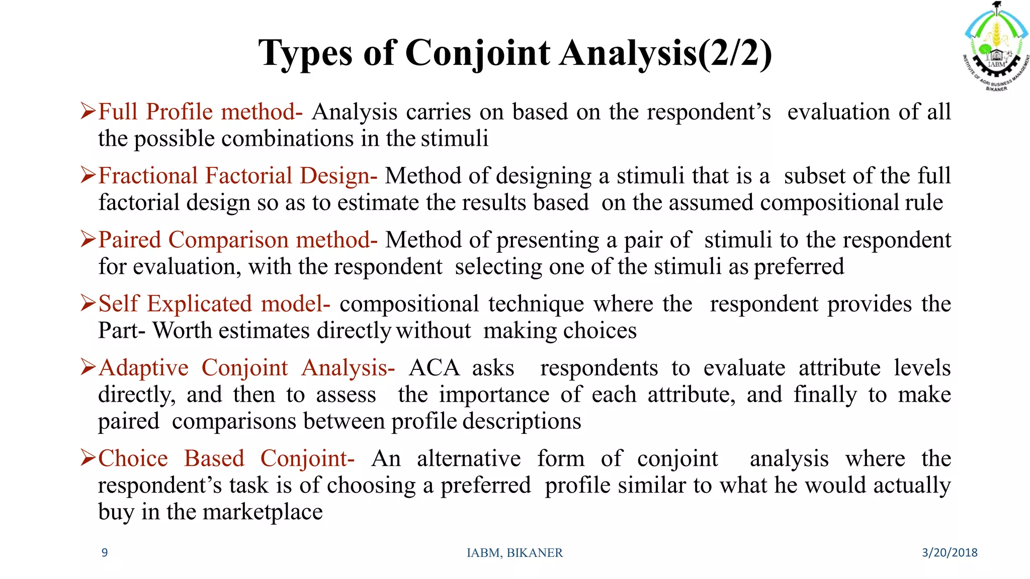 conjoint analysis | PPTX