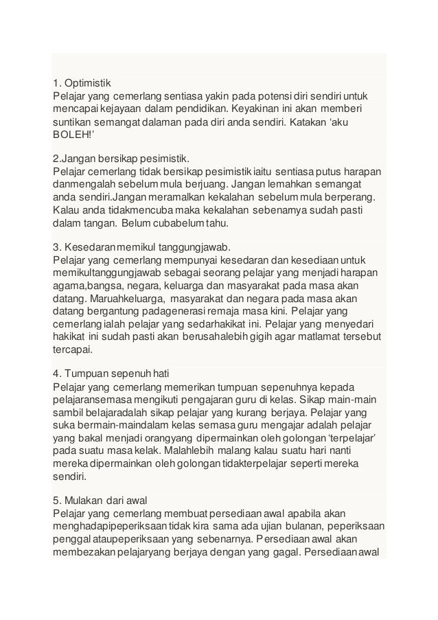 Karangan Memperoleh Keputusan Cemerlang Dalam Peperiksaan