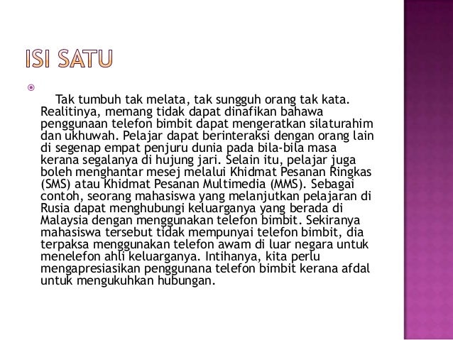 kepentingan telefon bimbit karangan spm
