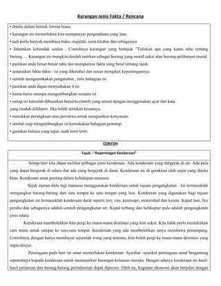 Karangan Jenis Fakta