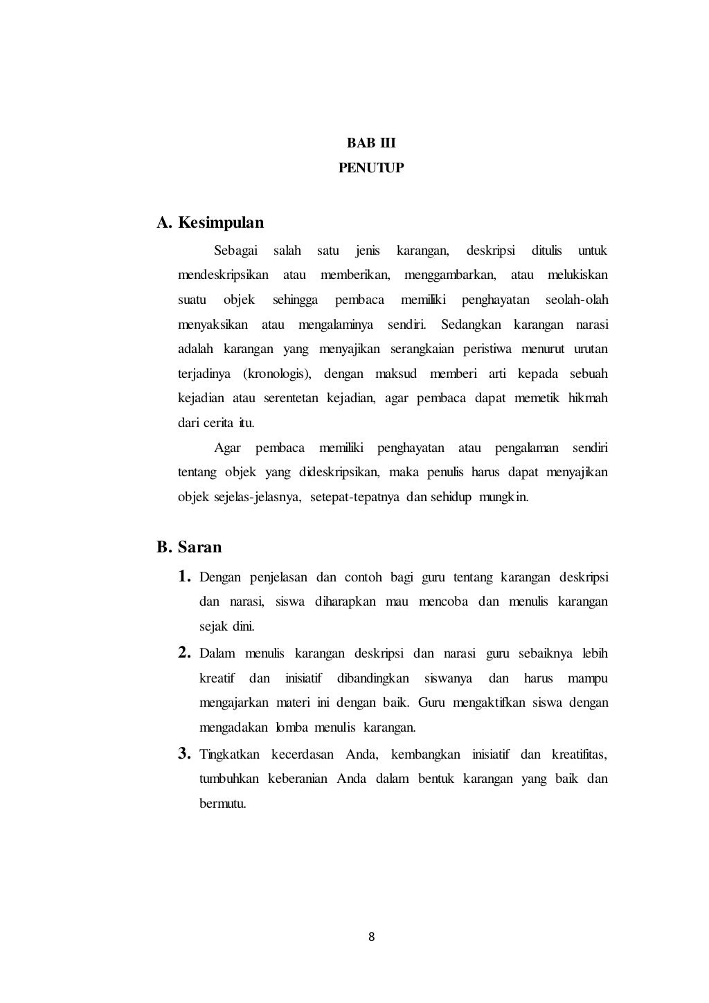 Karangan narasi &amp; deskripsi