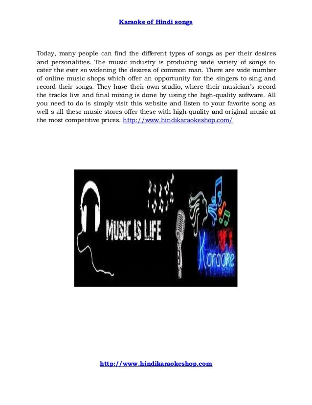 Karaoke of hindi songs