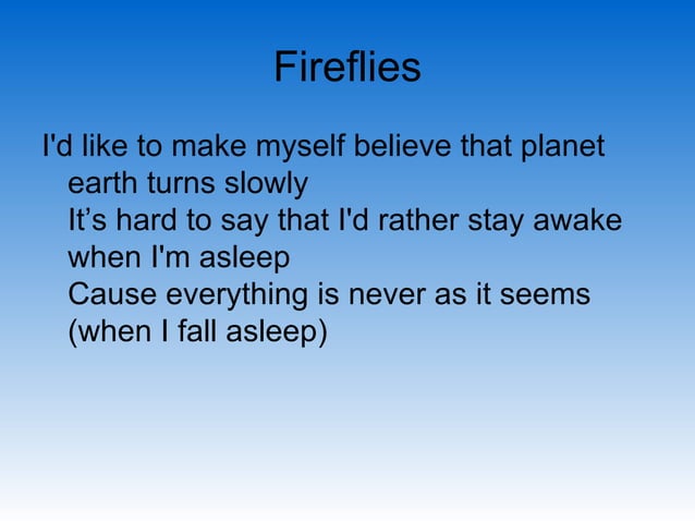 Karaoke to fireflies | PPT
