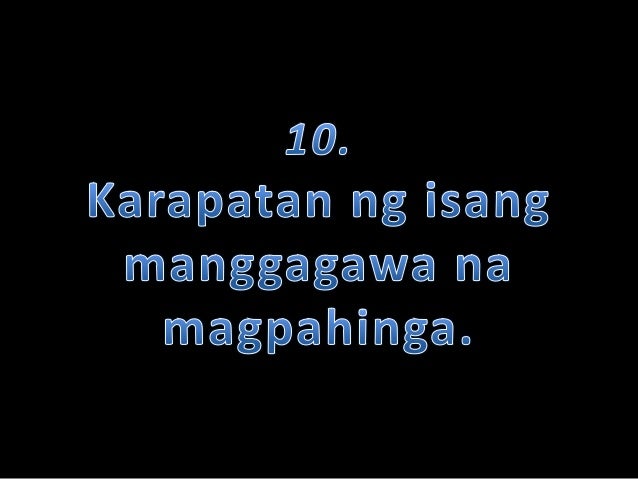 Mga Karapatan ng Mga Manggagawa/ III Integrity