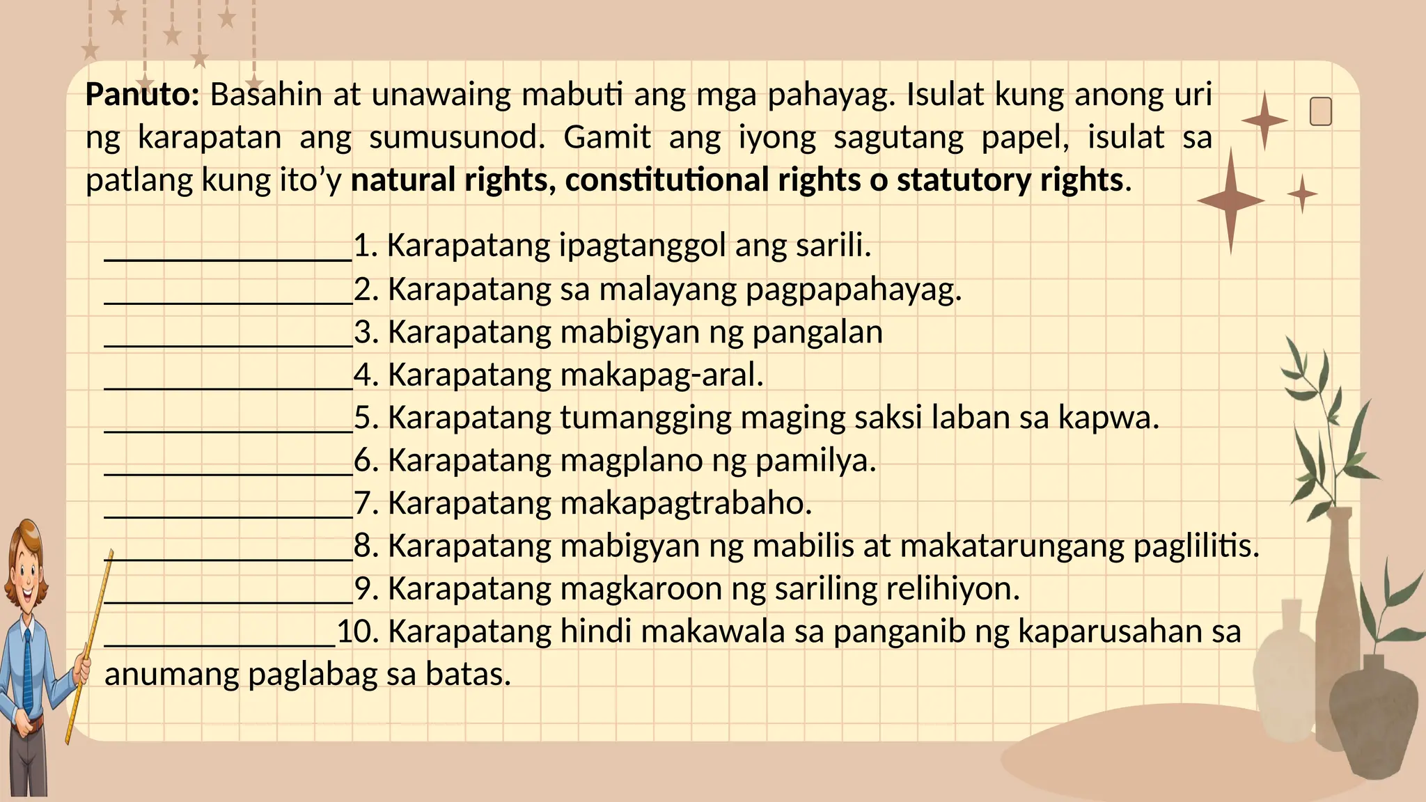 Karapatan Example Karapatang Pantao sa Pilipinas Powerpoint | PPTX