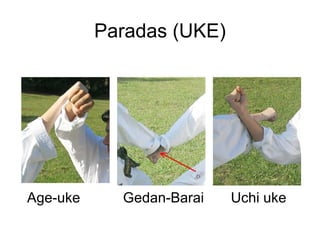Paradas (UKE) Age-uke   Gedan-Barai   Uchi uke 