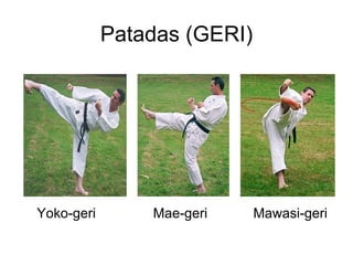 Patadas (GERI) Yoko-geri  Mae-geri  Mawasi-geri 