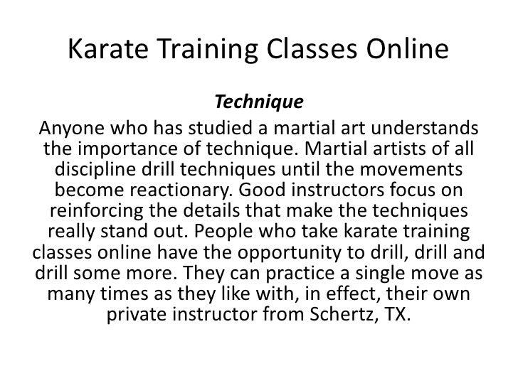 Online Karate Training