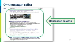 Оптимизация сайта

Поисковая выдача

41

 